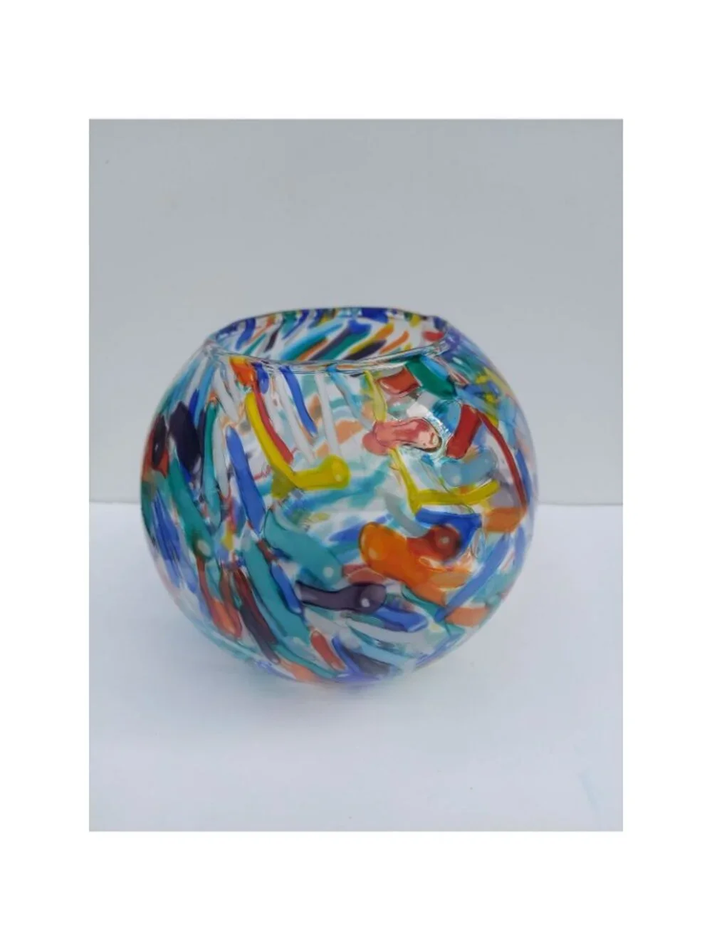 Multicolor Glass Bowl Fishbowl Centerpiece